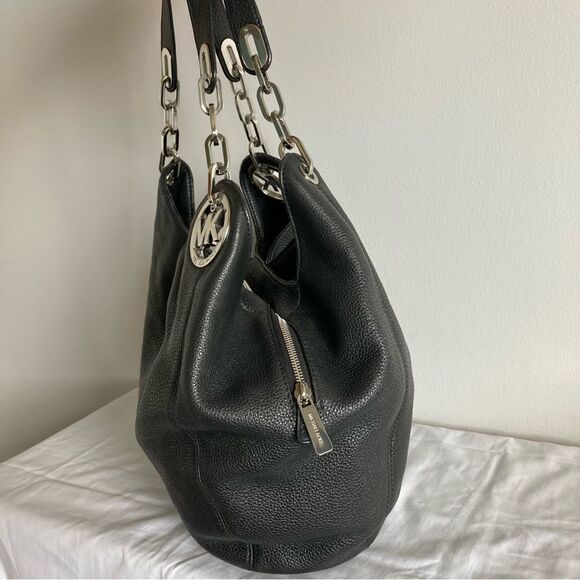 MICHAEL KORS Black Fulton Bedford Hobo Shoulder Bag Selma Raven Hamilton Tote - Picture 4 of 9